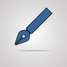 Vector pen icon on gray background