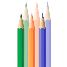 colored pencils closeup on white