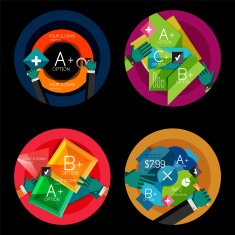 Set of flat design circle option infographics concepts N20