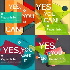 Set of flat design square banners N3