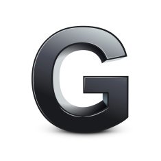 3d black letter G
