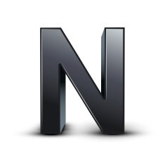 3d black letter N free image download