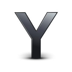 3d black letter Y