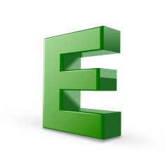 3d green letter E free image download