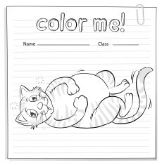 Coloring worksheet with a cat