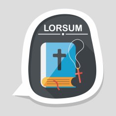 bible flat icon with long shadow eps10 N6