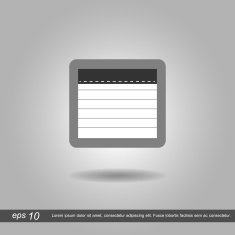 Paper notebook icon vector illustration eps10 on grey background