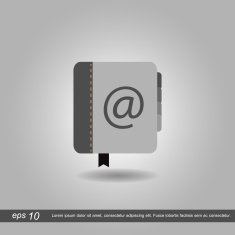 Paper notebook icon vector illustration eps10 on grey background N2