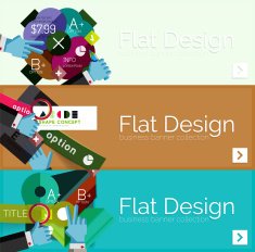Flat design vector infographic banners with geometric infographics N49