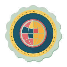 globe icon flat icon with long shadow N12