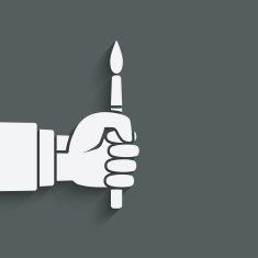 artist hand with brush