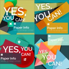 Set of flat design square banners N13