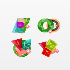 Set of modern geometric infographic web layouts N7