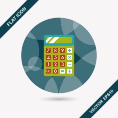 calculator flat icon with long shadow eps10 N16