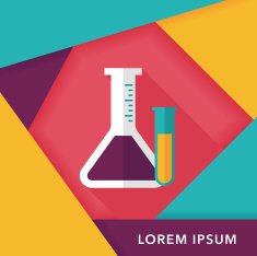 test tube flat icon with long shadow eps10 N10