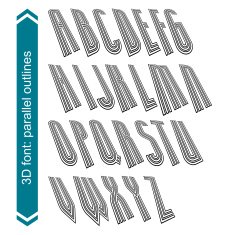 Rotated constructor dimensional script vector geometric letters