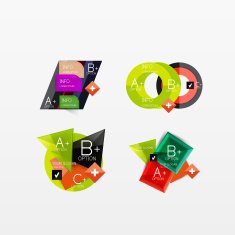Set of modern geometric infographic web layouts N11