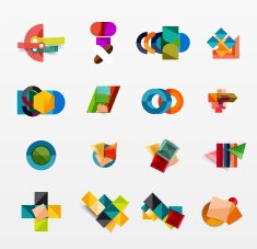 Set of modern geometric infographic web layouts N13