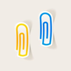 realistic design element paper clip N12