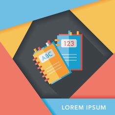 notebook flat icon with long shadow eps10 N16