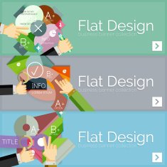 Flat design vector infographic banners with geometric infographics N111
