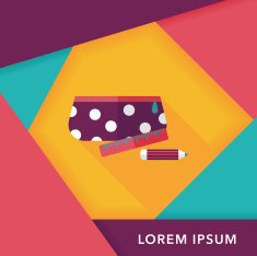 pencil box flat icon with long shadow eps10 N11