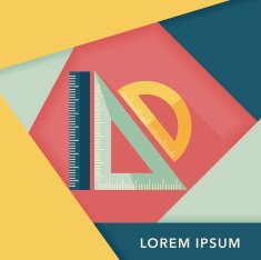 Ruler flat icon with long shadow eps10 N7