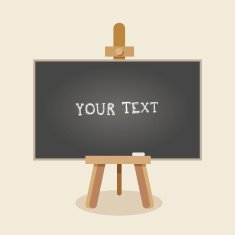Easel with blackboard