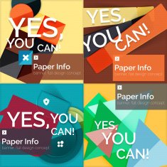 Set of flat design square banners N35