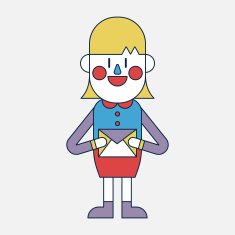 Businesswoman sending letter cartoon N2