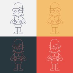 Businesswoman sending letter cartoon N3