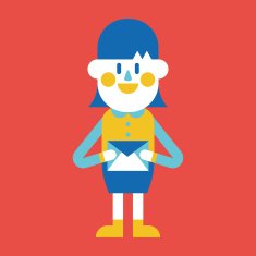 Businesswoman sending letter cartoon N4