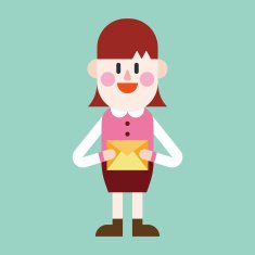 Businesswoman sending letter cartoon N7