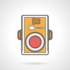 Food tray flat vector icon