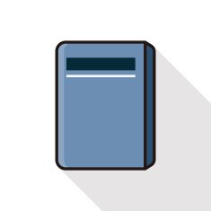 notebook line icon with long shadow