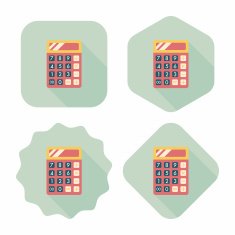 calculator flat icon with long shadow eps10 N22