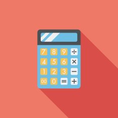 calculator flat icon with long shadow eps10 N24