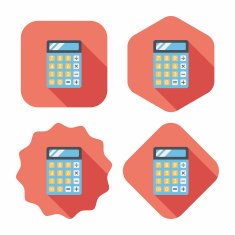 calculator flat icon with long shadow eps10 N25
