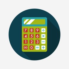 calculator flat icon with long shadow eps10 N27
