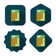 calculator flat icon with long shadow eps10 N28