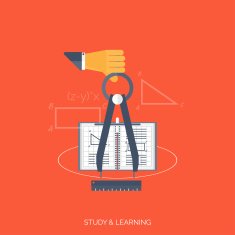 Flat concept education background Back to school Distance learning Study N5