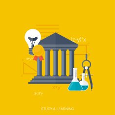 Flat concept education background Back to school Distance learning Study N6