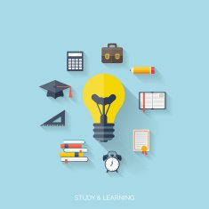 Flat concept education background Back to school Distance learning Study N14