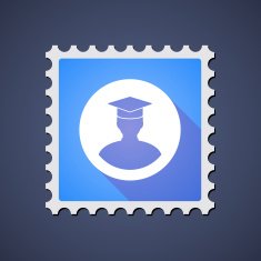 Mail stamp with a student avatar