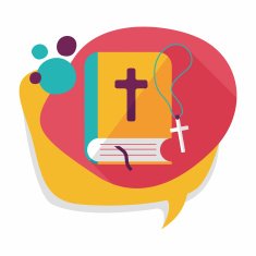 bible flat icon with long shadow eps10 N10