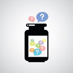 vial of question mark symbol