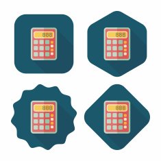 calculator flat icon with long shadow eps10 N31