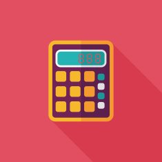 calculator flat icon with long shadow eps10 N32
