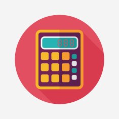 calculator flat icon with long shadow eps10 N33