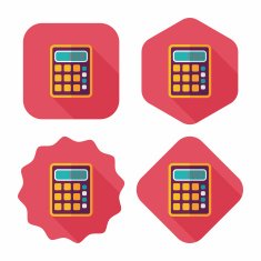 calculator flat icon with long shadow eps10 N34